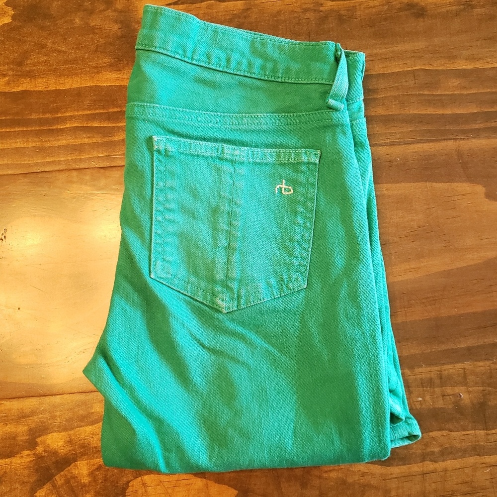 R&B kelly green skinny jeans